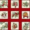 Christmas Blooms of the Holiday Nature Blocks 100% Cotton Fabric Price per Panel